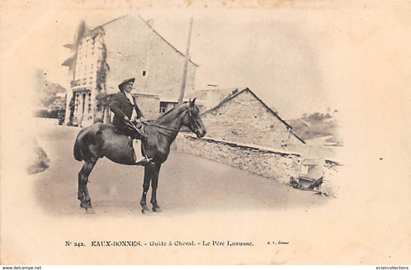 Eaux Bonnes       64          Un Guide  A Cheval. Le Père Lanusse     (voir Scan) - Eaux Bonnes