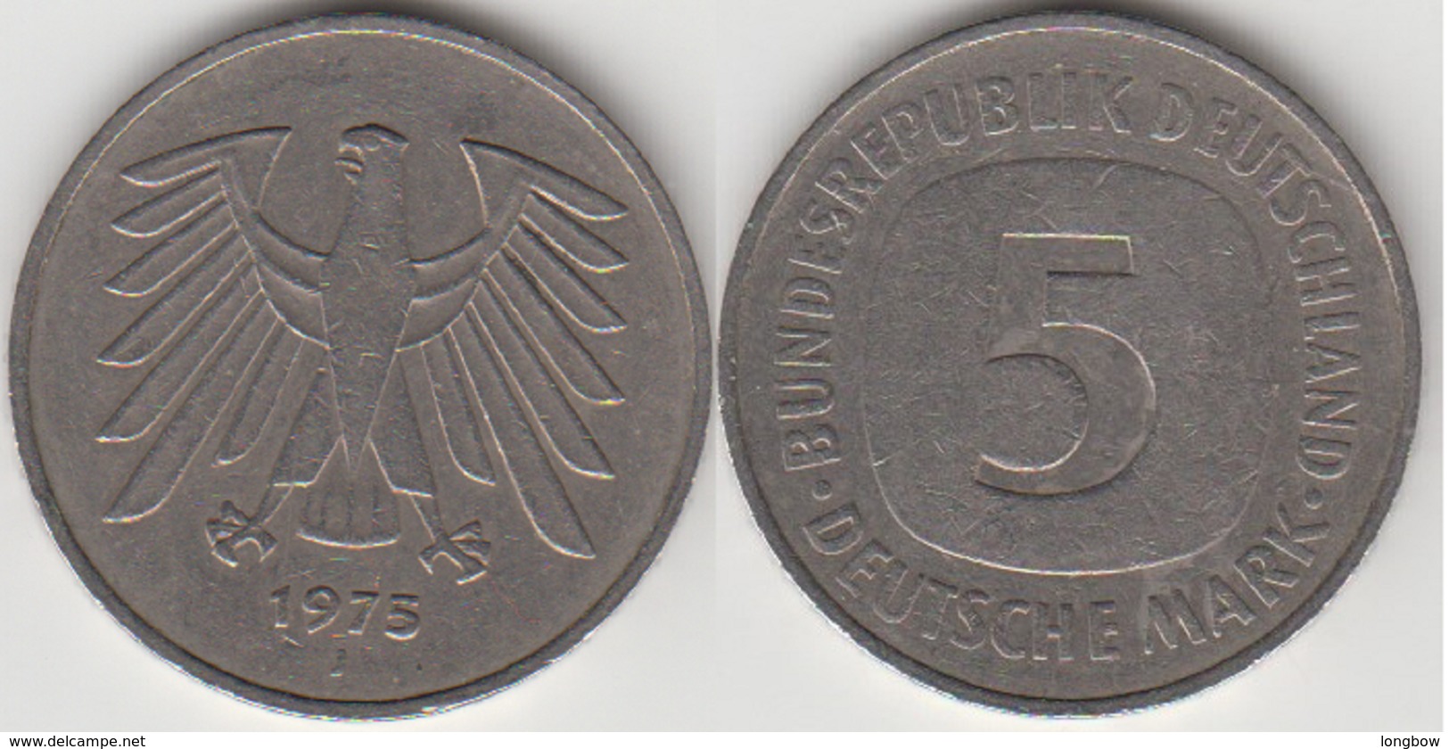 Germania 5 Mark 1975 J KM#140.1 - Used - 5 Mark