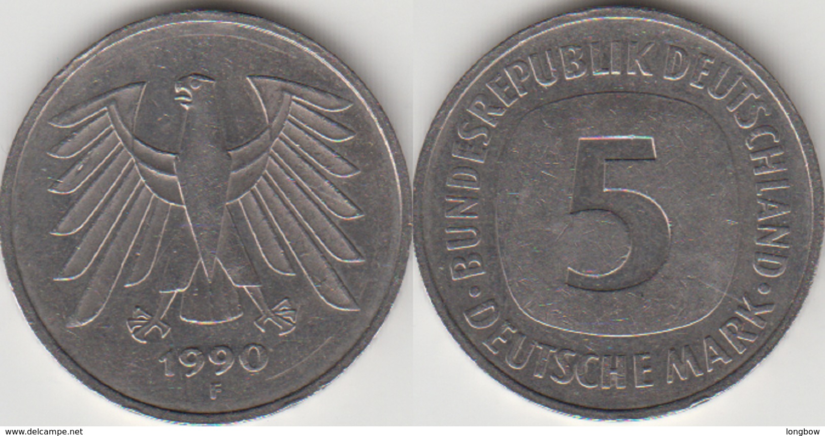 Germania 5 Mark 1990 F KM#140.1 - Used - 5 Marchi