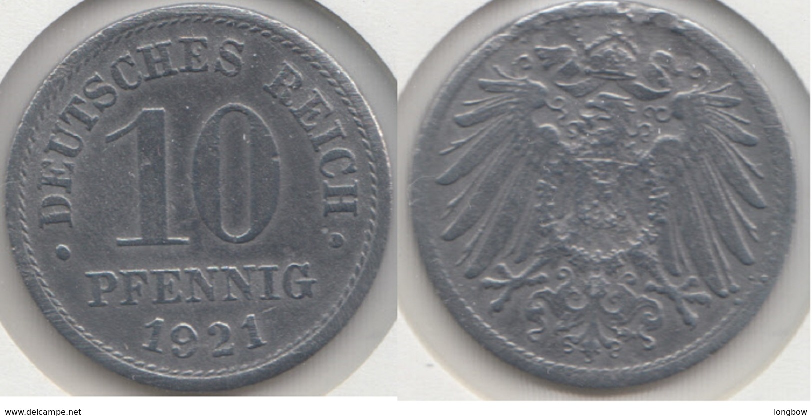 Germania Empire 10 Pfennig 1921 Km#26 - Used - 10 Pfennig