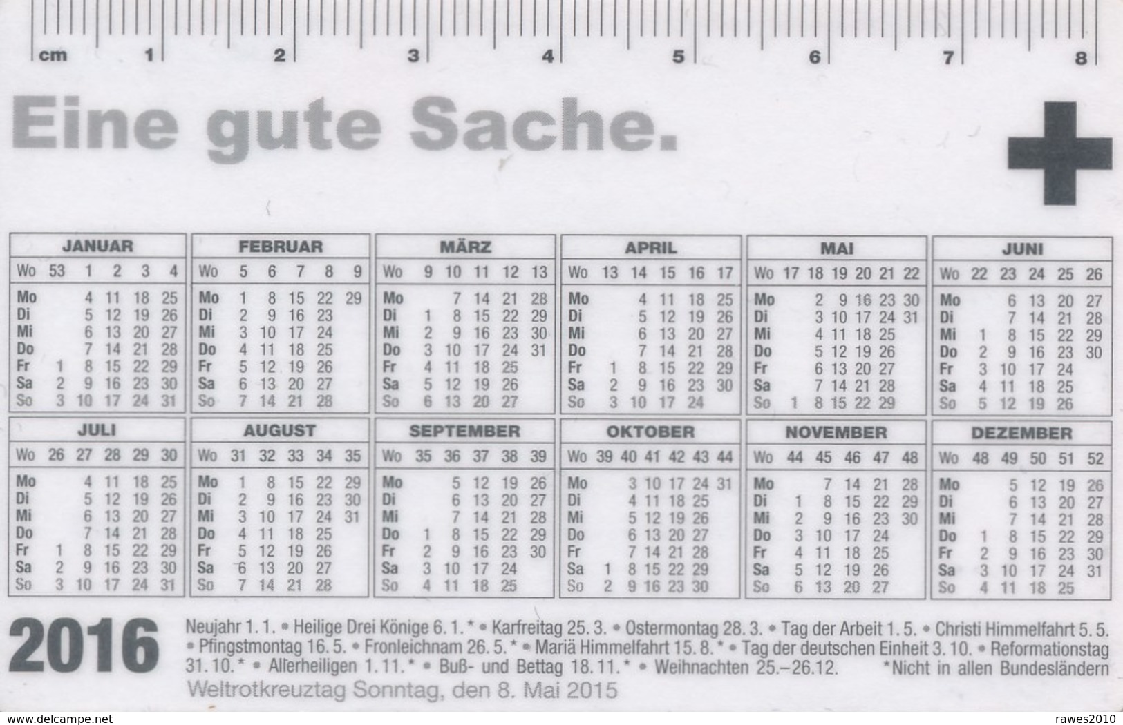 BRD Taschenkalender 2016 Deutsches Rotes Kreuz Mannheim Personalisiert - Calendriers