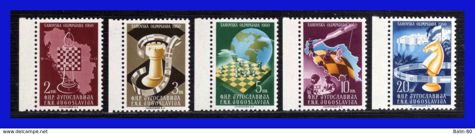 1950 - Yugoslavia - Sc. 300 - 304 - MNH - YU-  091 - Nuevos