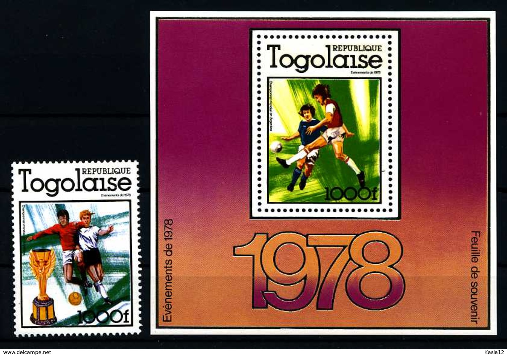 E08489)Fussball-WM 1978 Togo 1282 A** + Bl 128 A** - 1978 – Argentine