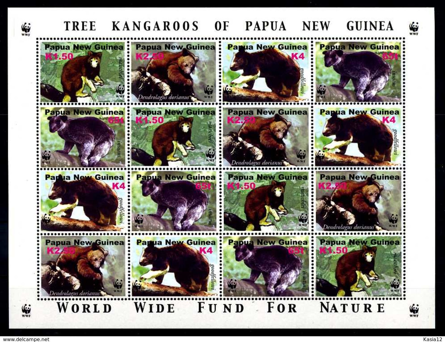 E11018)WWF, Papua-Neuguinea 1017/20 ZDR-Bogen** - Ungebraucht
