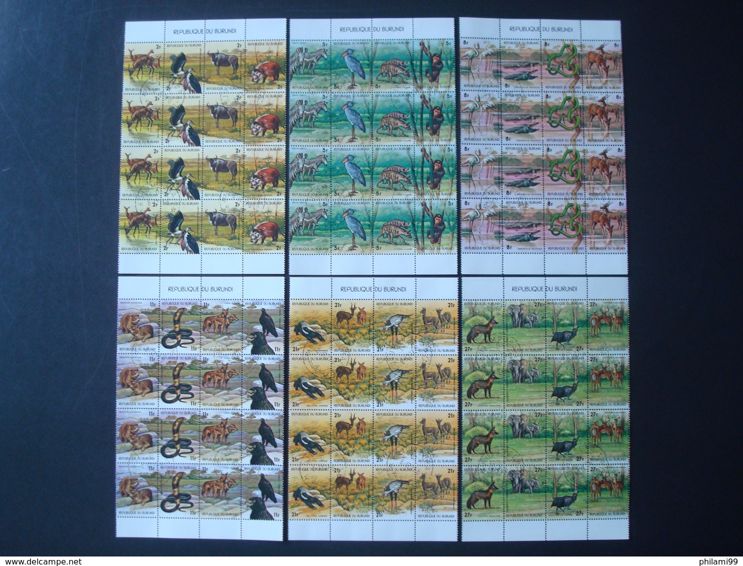 BURUNDI 11 SETS In 45 FULL / PARTIAL SHEETS 9 SCANS / USED O/w FAUNA FOOTBALL CHRISTMAS - Colecciones