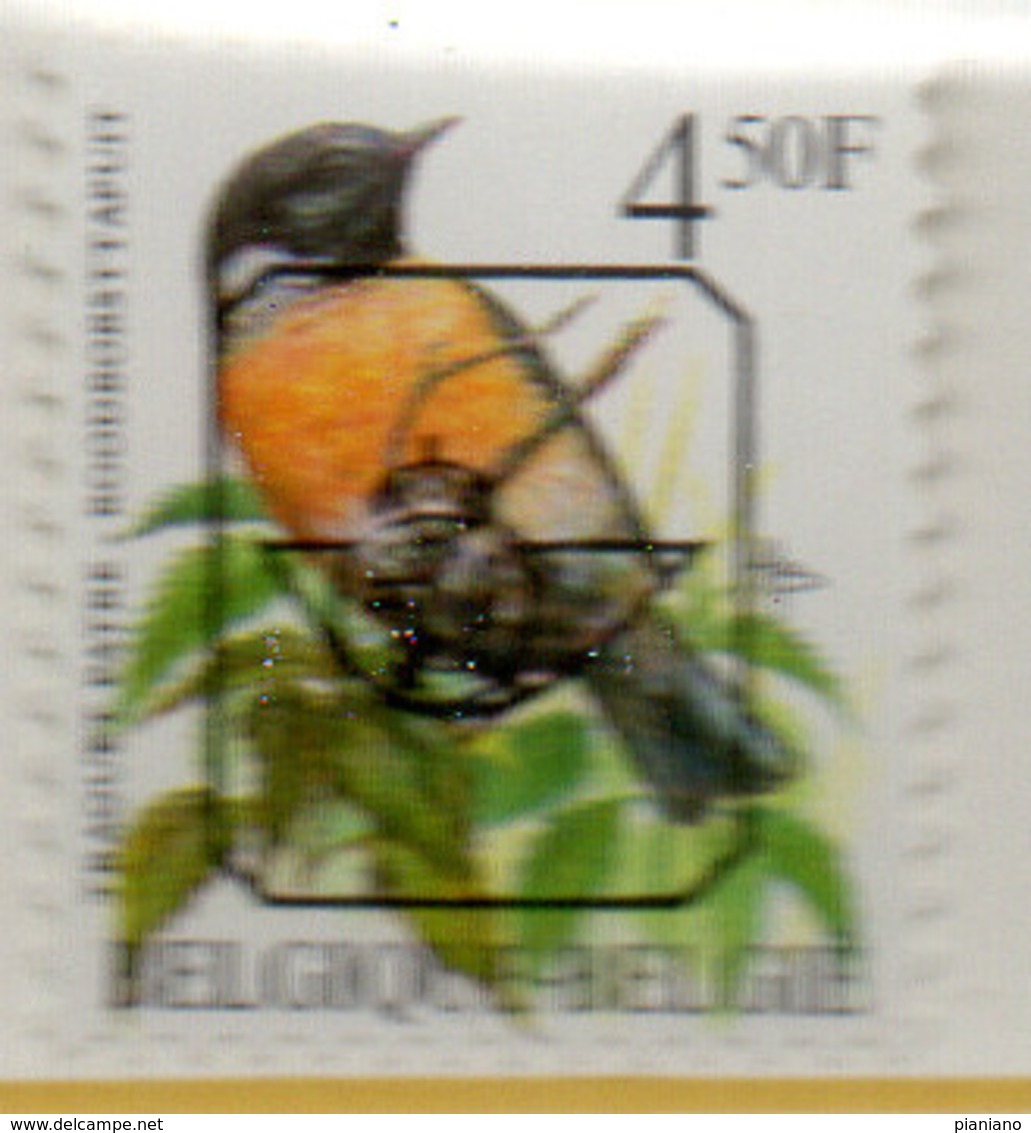 PIA  - BELGIO - 1986-96 : Preannul - Uccello : Pettirosso - Francobollo Yv 2297 Sovrastampato - (COB PRE V825Nov) - Typos 1986-96 (Oiseaux)