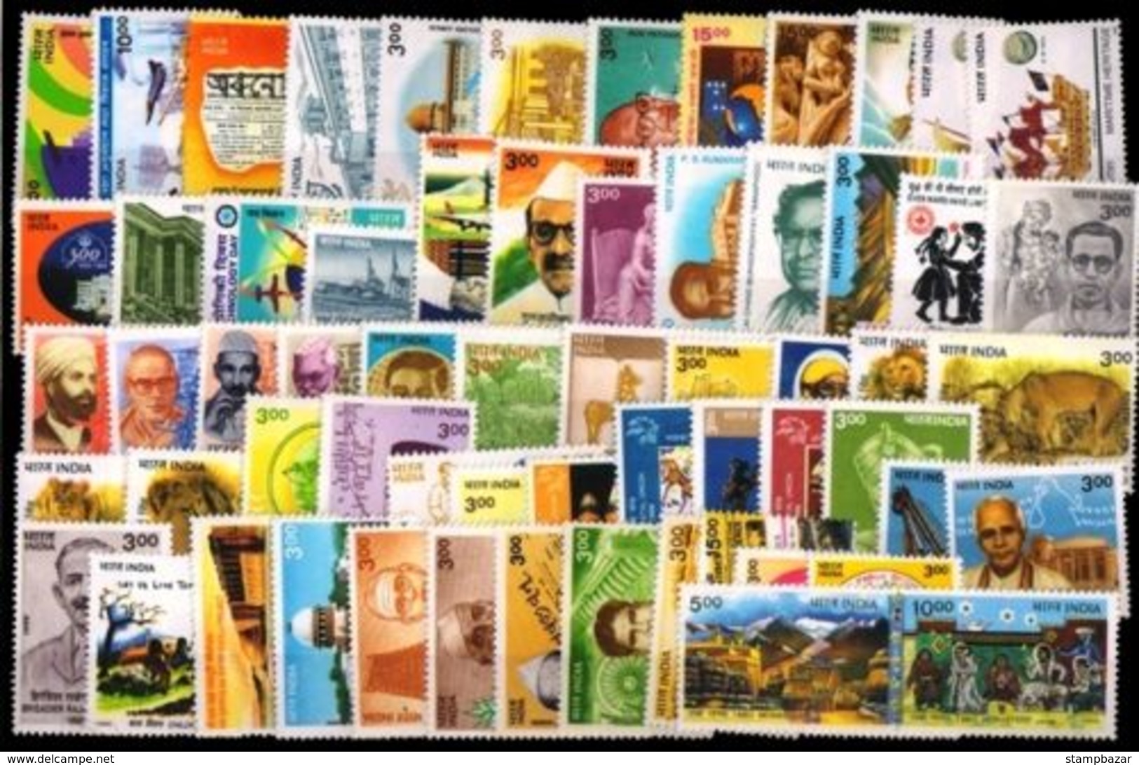 INDIA 1999 Complete Full Set  Year Pack 62 Stamps With Se-tenants Fine MNH Condition - Années Complètes