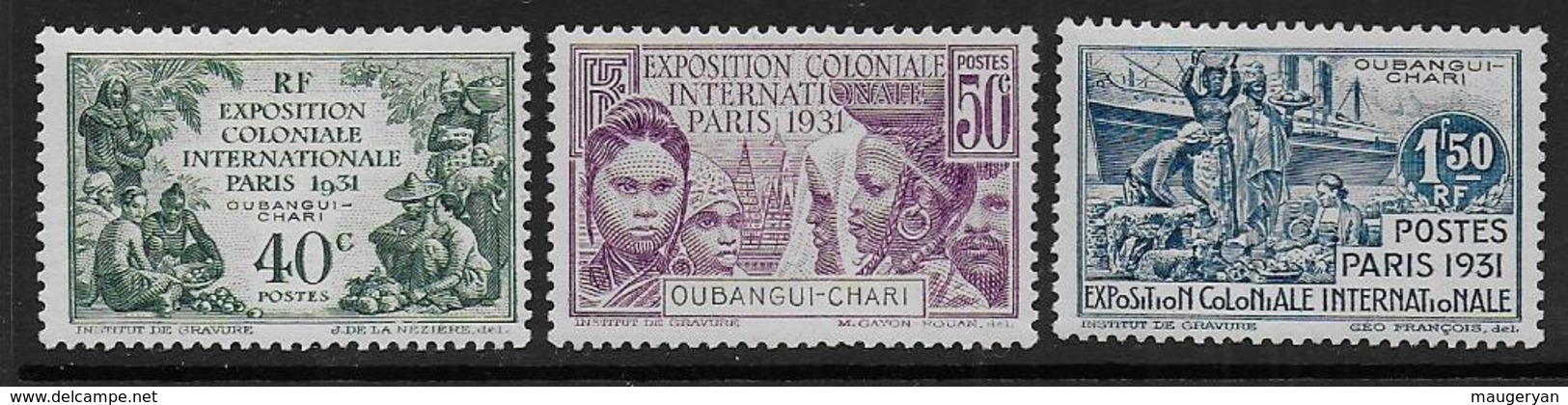 OUBANGUI CHARI - N°  84 - 85 - 87 ** - Cote : 31,50 € - Neufs