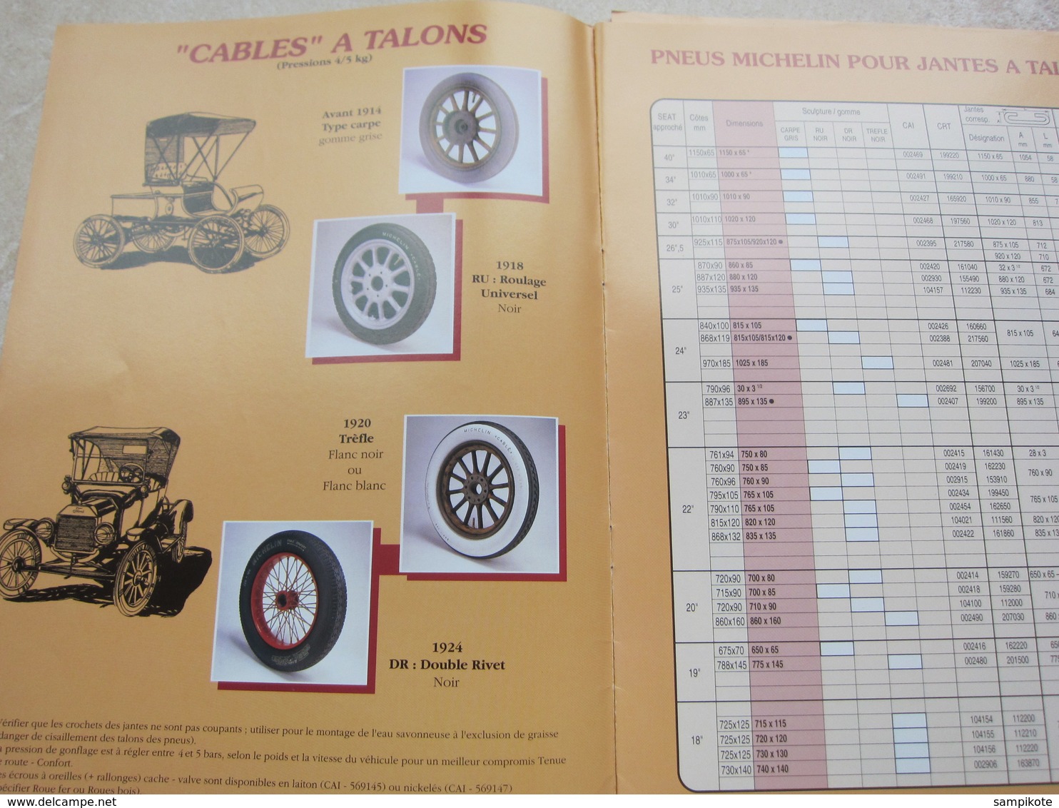 Catalogue Publicité MICHELIN Pneux De Collection 1993 - Auto/Moto