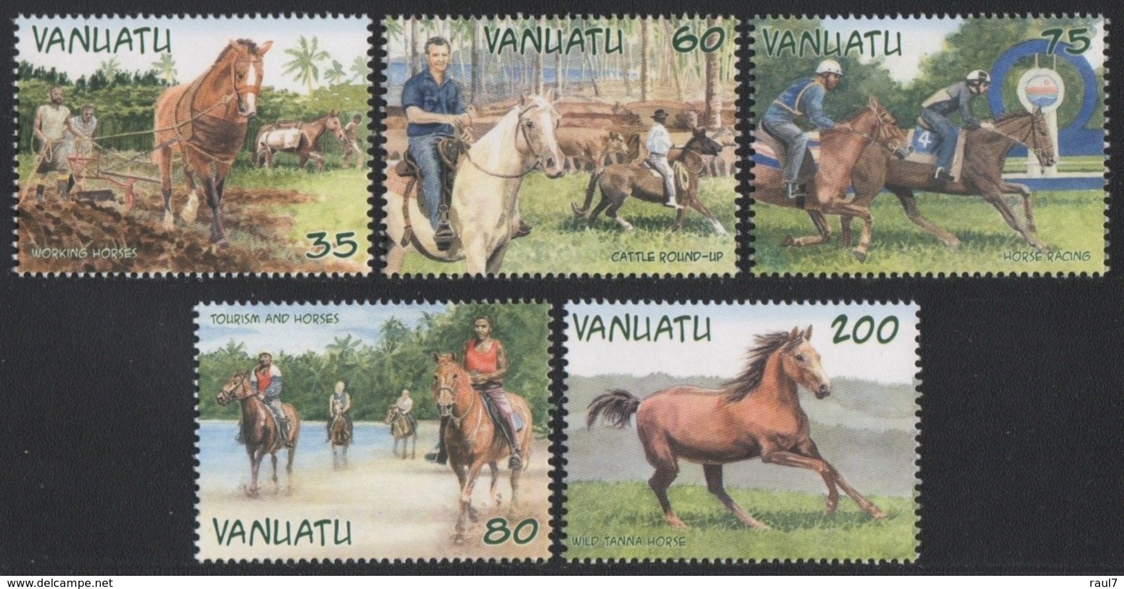 Vanuatu 2002 - Chevaux Sauvages De Vanuatu - 5 Val Neufs // Mnh - Vanuatu (1980-...)