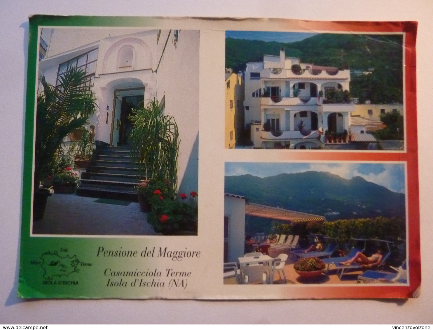 Cartolina "Pensione DEL MAGGIORE Casamicciola Term, Isola D' Ischia" - Alberghi & Ristoranti