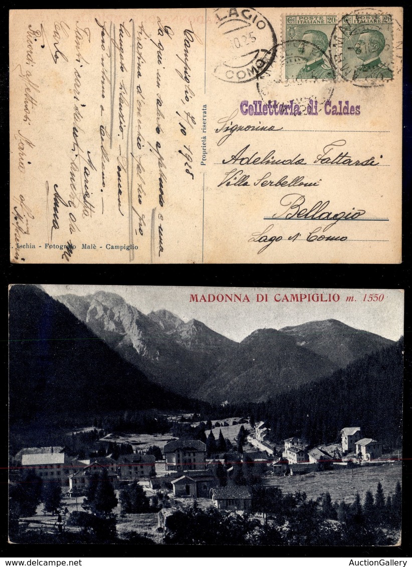 ANTICHI STATI - AUSTRIA TERRITORI ITALIANI - Collettoria Di Caldes - Cartolina (panoramica Di Madonna Di Campiglio) Per  - Autres & Non Classés