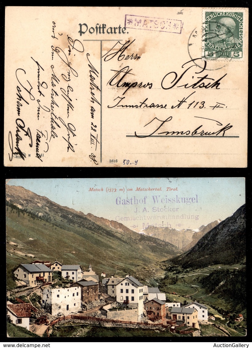 ANTICHI STATI - AUSTRIA TERRITORI ITALIANI - Matsch (P.ti 6) - Cartolina Panoramica A Calori Per Innsbruck Del 22.8.08 - Otros & Sin Clasificación