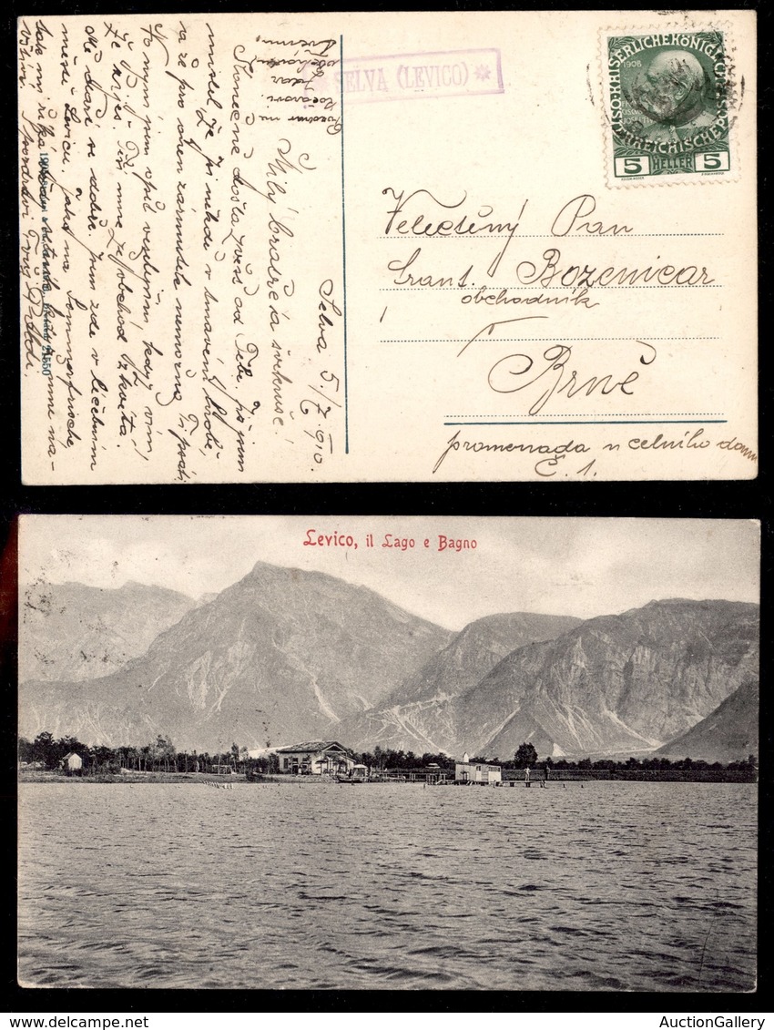 ANTICHI STATI - AUSTRIA TERRITORI ITALIANI - Selva/Levico (P.ti 9) - Cartolina (Lago E Bagno) Per Brne Del 5.7.10 - Autres & Non Classés