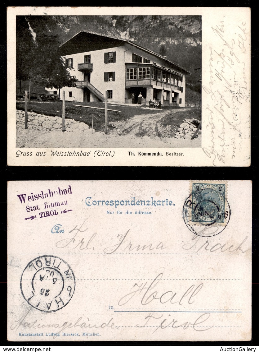 ANTICHI STATI - AUSTRIA TERRITORI ITALIANI - Weisslahubad Biuman Tirol - Cartolina (gruss Aus) Per Hall Del 24.7.03 - Other & Unclassified