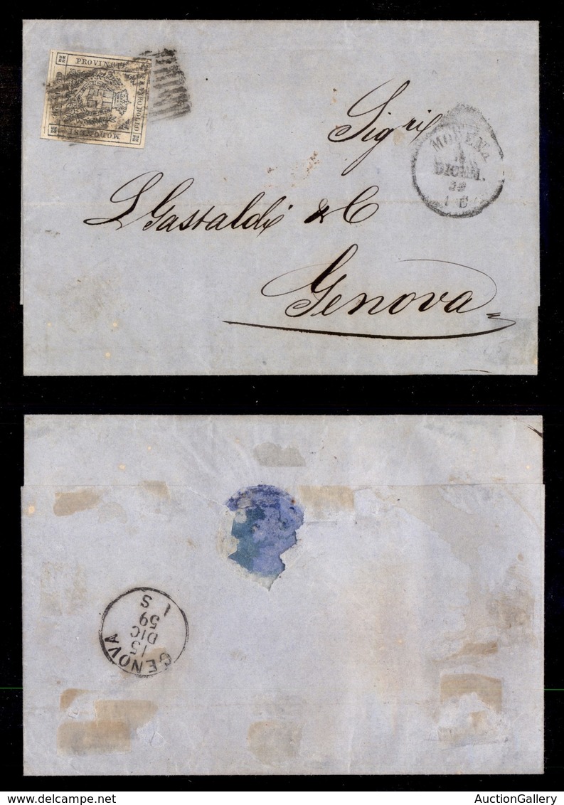 ANTICHI STATI - MODENA - 20 Cent (15) - Lettera Da Modena A Genova Del 14.12.59 - Autres & Non Classés