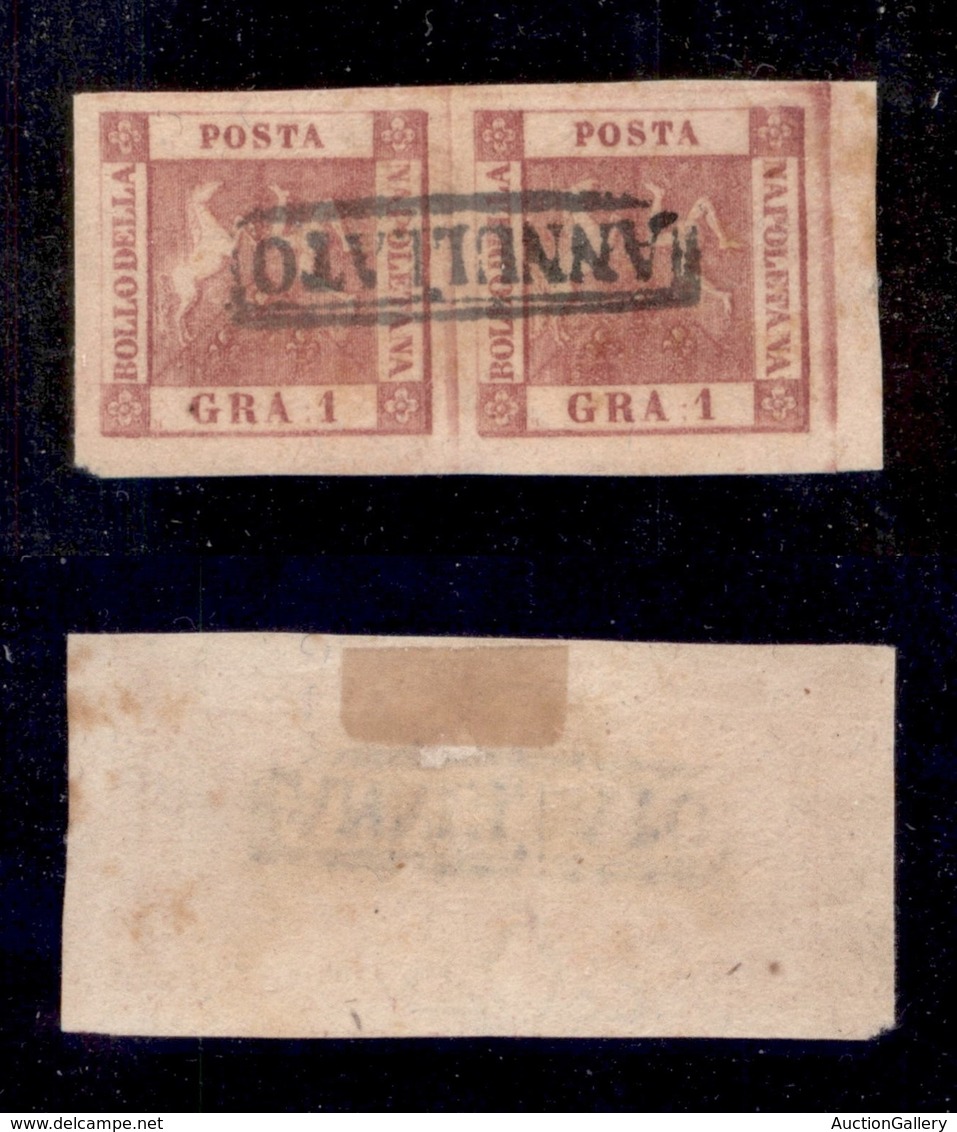 ANTICHI STATI - NAPOLI - 1859 - 1 Grano (4b) - Coppia Bordo Foglio - Grandi Margini - Bello - Other & Unclassified