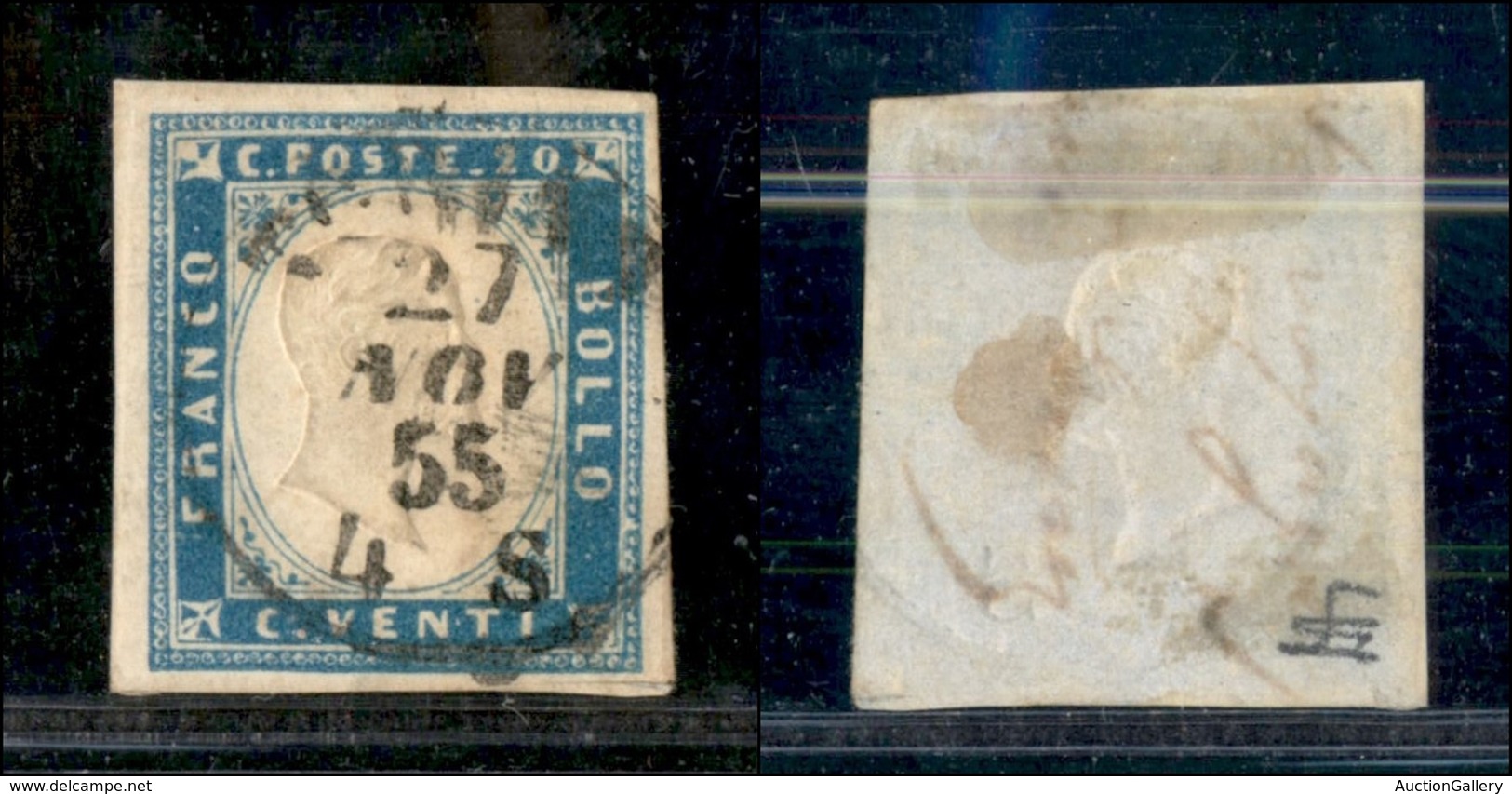 ANTICHI STATI - SARDEGNA - 27 Novembre 1855 - 20 Cent (15) Usato A Torino - Autres & Non Classés