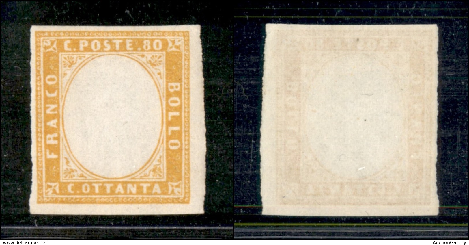 ANTICHI STATI - SARDEGNA - 1862 - Senza Effigie - 80 Cent (17Da) - Gomma Integra - Other & Unclassified