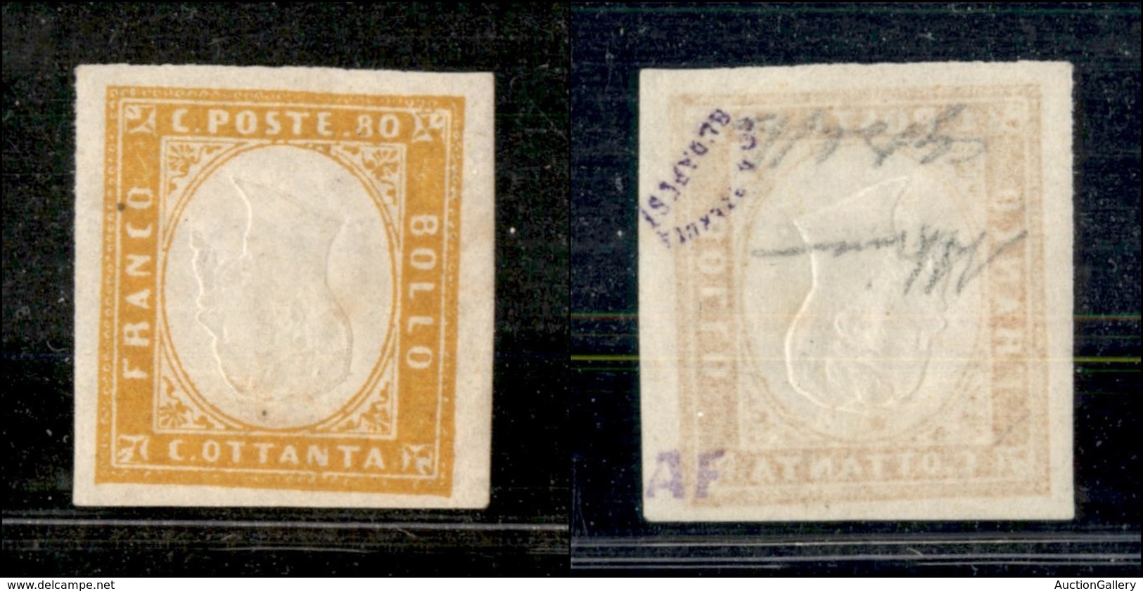 ANTICHI STATI - SARDEGNA - 1862 - Effigie Capovolta - 80 Cent (17Da) - Gomma Integra - Diena + G.Bolaffi - Other & Unclassified