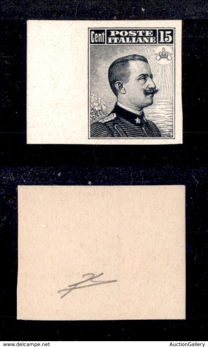 REGNO D'ITALIA - 1909 - Saggi - Prova Di Lusso Su Cartoncino Gessato Del 15 Cent Michetti (96) Bordo Foglio - Senza Gomm - Other & Unclassified