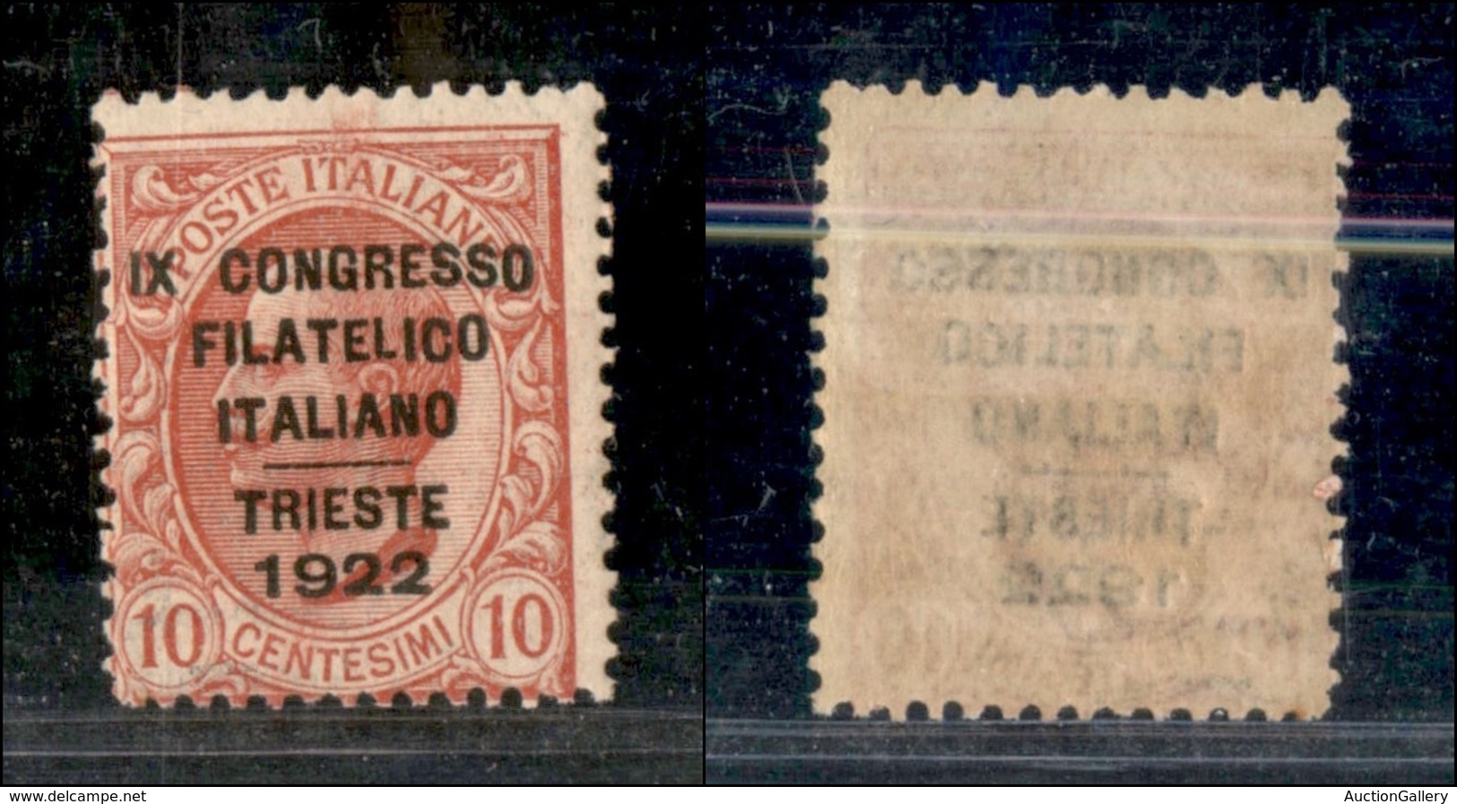 REGNO D'ITALIA - 1922 - 10 Cent Congresso Filatelico (123) Gomma Originale (600) - Other & Unclassified