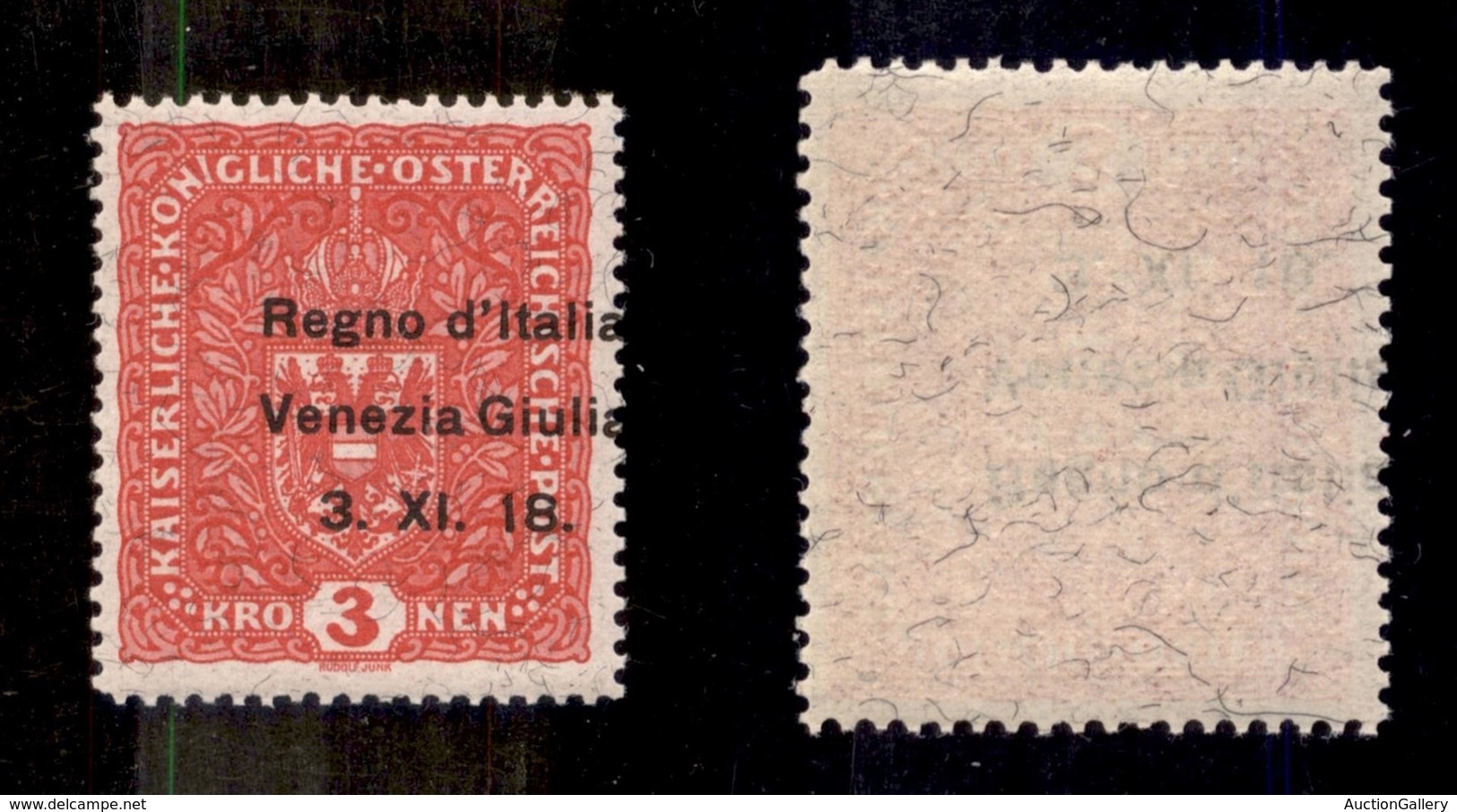 OCCUPAZIONI - VENEZIA GIULIA - 1918 - 3 Kronen (16) - Gomma Integra - Cert. Raybaudi (2.000) - Autres & Non Classés