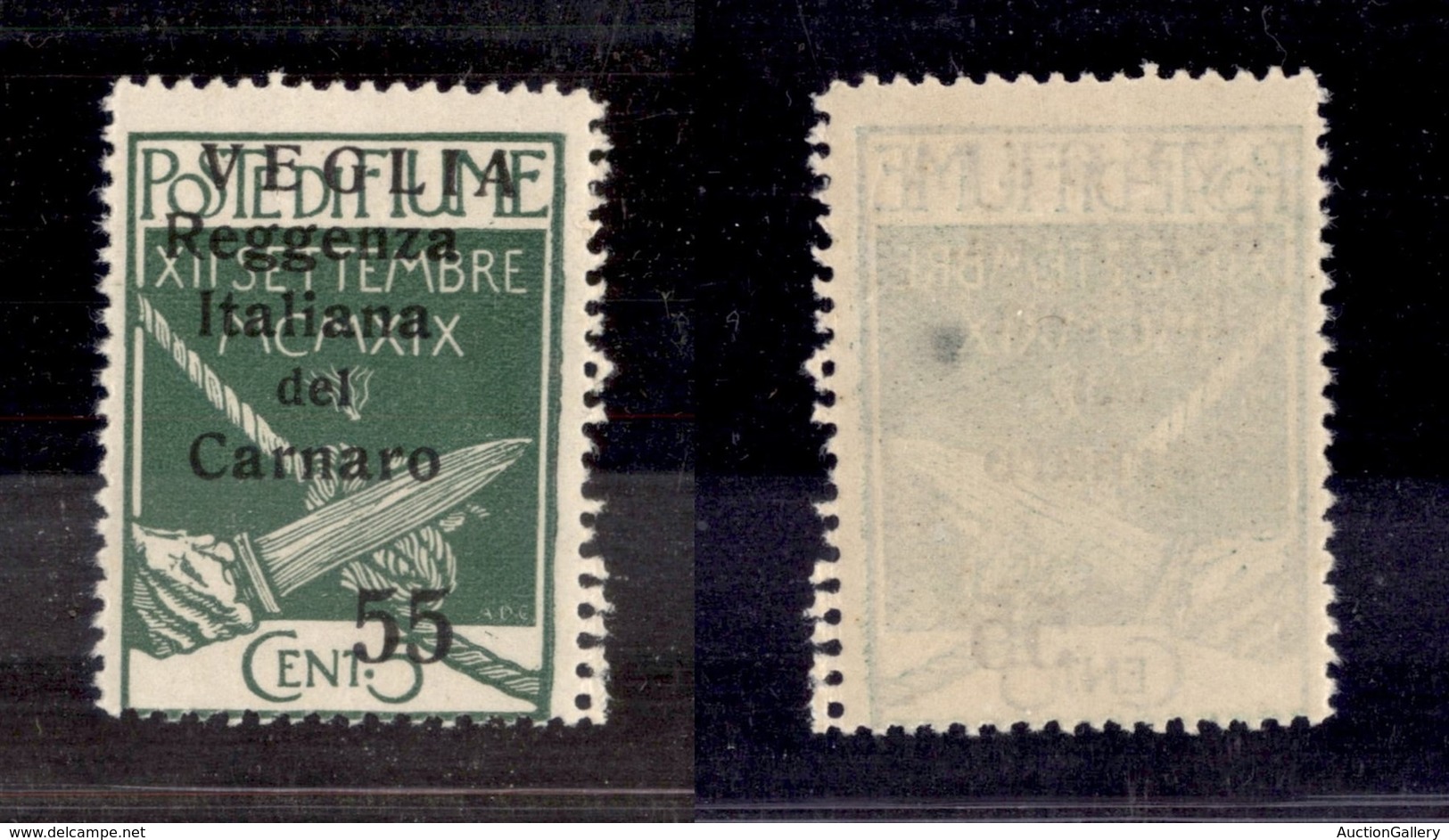 OCCUPAZIONI - VEGLIA - 1920 - 55 Cent Su 5 Cent (10l) Con Doppia Dentellatura Verticale - Gomma Integra (570) - Sonstige & Ohne Zuordnung