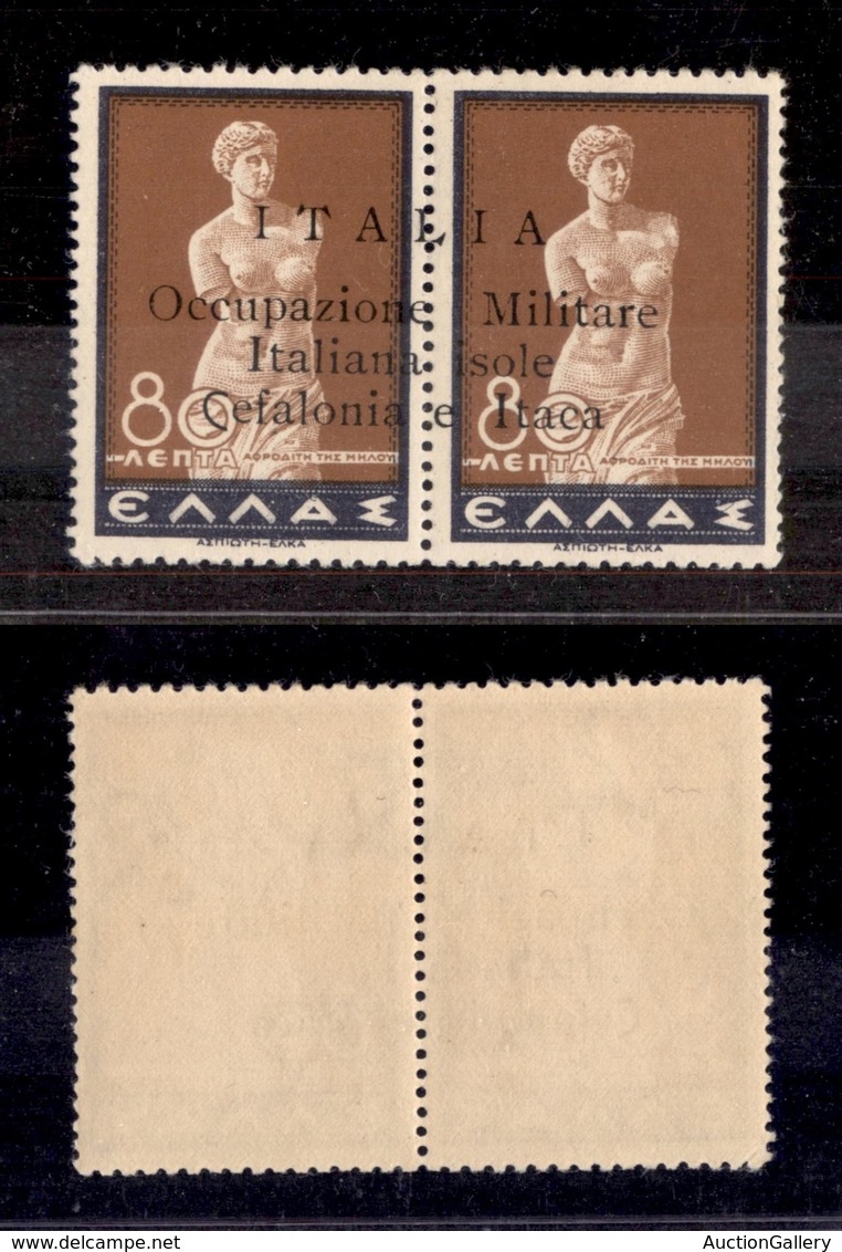 OCCUPAZIONI - ARGOSTOLI - 1941 - 80 + 80 Lepta (16ua) - C Di Cefalonia Di Carattere Diverso - Gomma Integra - Cert. AG ( - Sonstige & Ohne Zuordnung