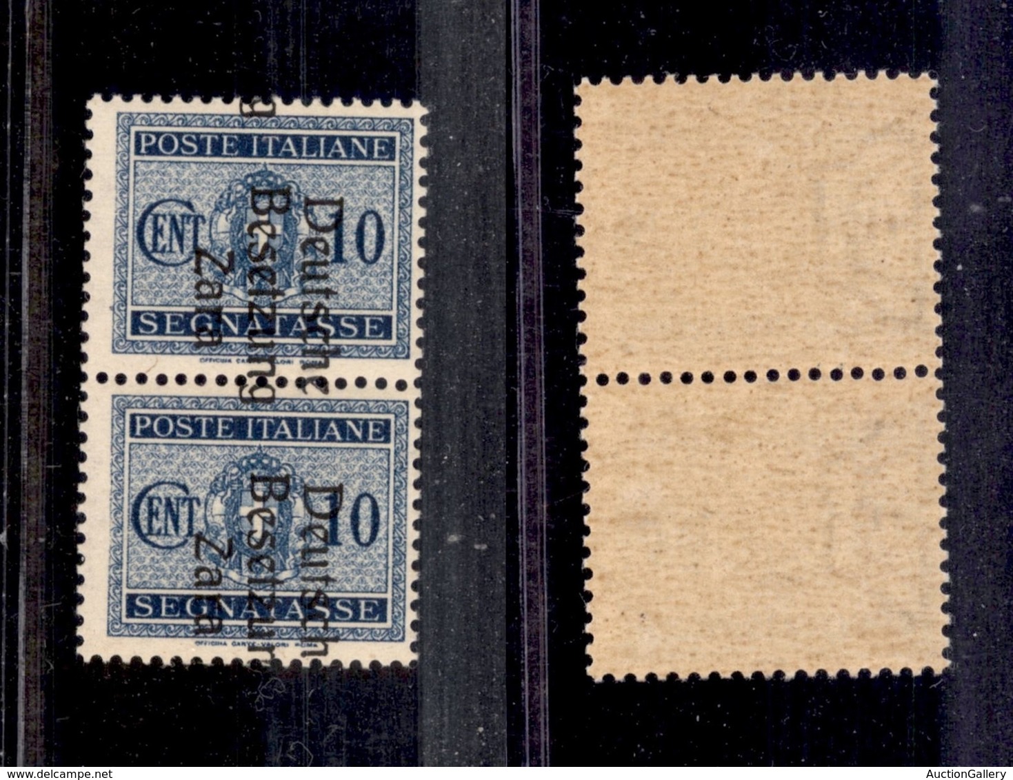 OCCUPAZIONI - ZARA - 1943 - Segnatasse - 10 Cent (2bg)  - Coppia Con Soprastampa A Destra A Cavallo - Gomma Integra - Ce - Other & Unclassified