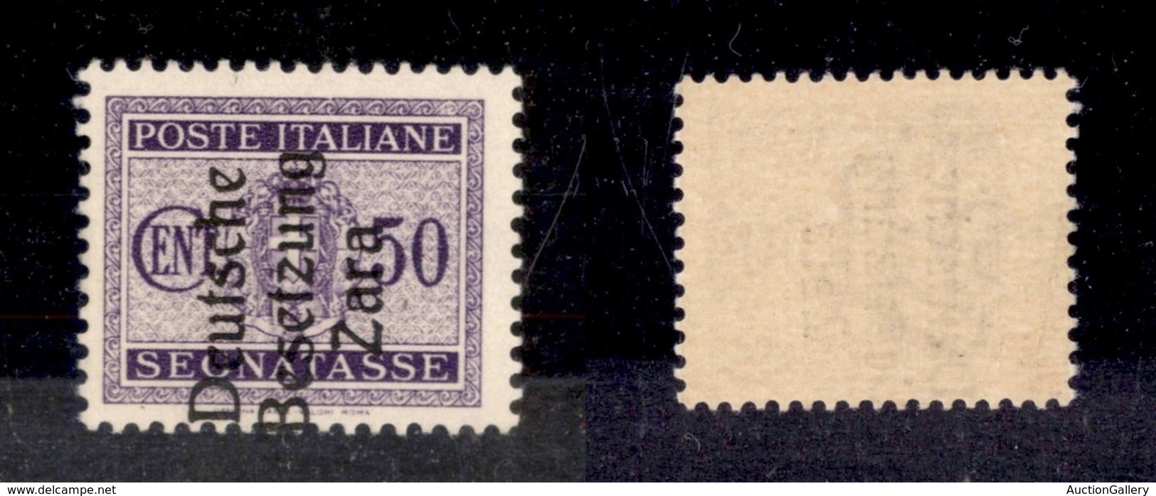 OCCUPAZIONI - ZARA - 1943 - Segnatasse - 50 Cent (7c) - Soprastampa Spostata A Sinistra - Gomma Integra (450) - Sonstige & Ohne Zuordnung