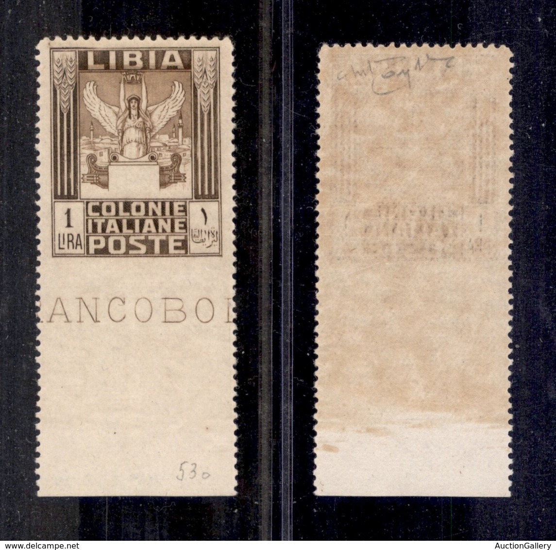 COLONIE ITALIANE - LIBIA - 1924/1929 - 1 Lira Pittorica (53o) Bordo Foglio - Non Dentellato In Basso - Gomma Integra - O - Other & Unclassified