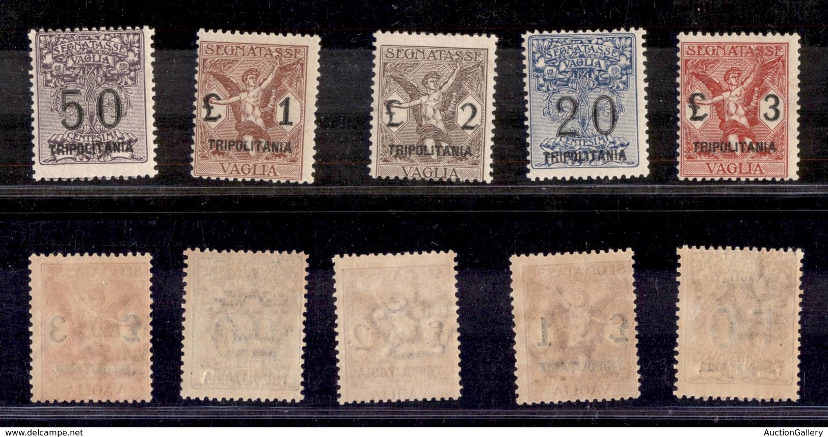 COLONIE ITALIANE - TRIPOLITANIA - 1924 - Segnatasse Vaglia (1+3/6) - 5 Valori - Gomma Integra (1.300) - Other & Unclassified