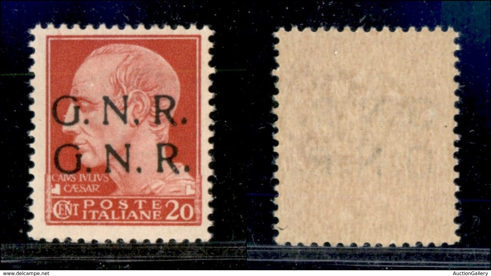 REPUBBLICA SOCIALE - GNR VERONA - 1944 - GNR Verona - 20 Cent (473b) Con Doppia Soprastampa - Gomma Integra - Oliva (650 - Autres & Non Classés