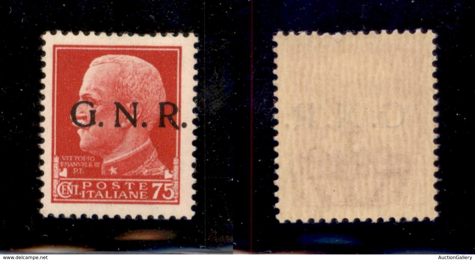 REPUBBLICA SOCIALE - GNR VERONA - 1944 - 75 Cent (478iab) Con Punto Piccolo Dopo G - Gomma Integra - Cert. AG (750) - Other & Unclassified