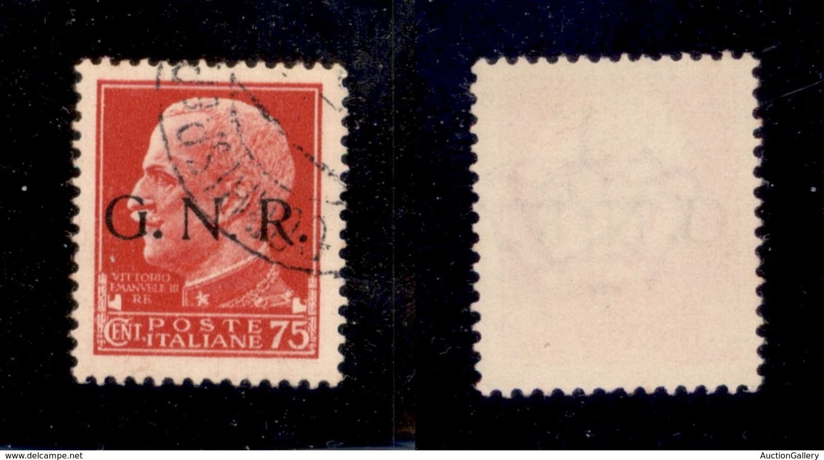 REPUBBLICA SOCIALE - GNR VERONA - 1944 - 75 Cent (478 Errore Iad) Usato - Verona (Titolare) - Punto Piccolo Dopo N - Non - Altri & Non Classificati