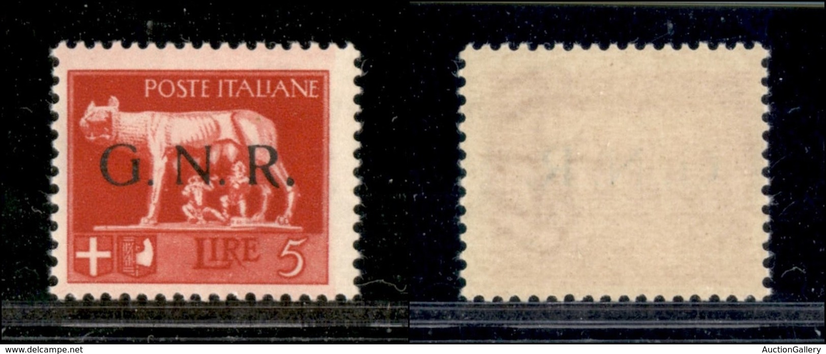 REPUBBLICA SOCIALE - GNR VERONA - 1944 - 5 Lire (485 Errore Iaac) Con Punto Grosso Dopo R - Gomma Integra - Non Cataloga - Other & Unclassified