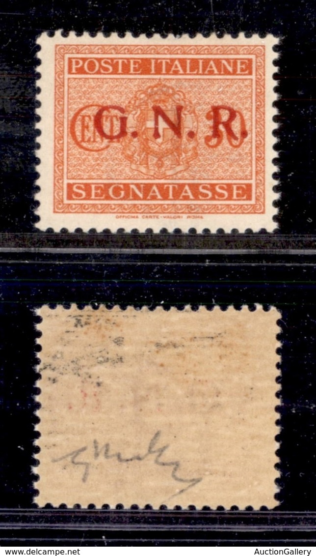 REPUBBLICA SOCIALE - GNR VERONA - 1944 - Segnatasse - Errore Di Colore - 30 Cent (51A) - Soprastampa In Rosso - Gomma In - Other & Unclassified