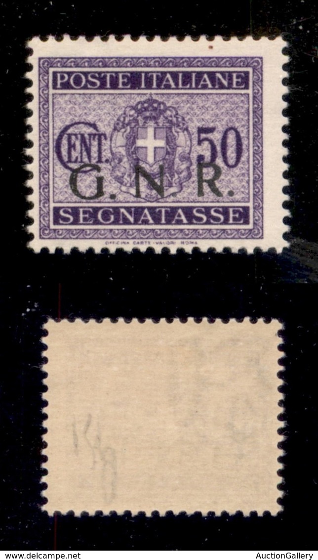 REPUBBLICA SOCIALE - GNR VERONA - 1944 - Segnatasse - 50 Cent (53) Con Punto Piccolo Dopo N - Gomma Originale - Non Cata - Altri & Non Classificati