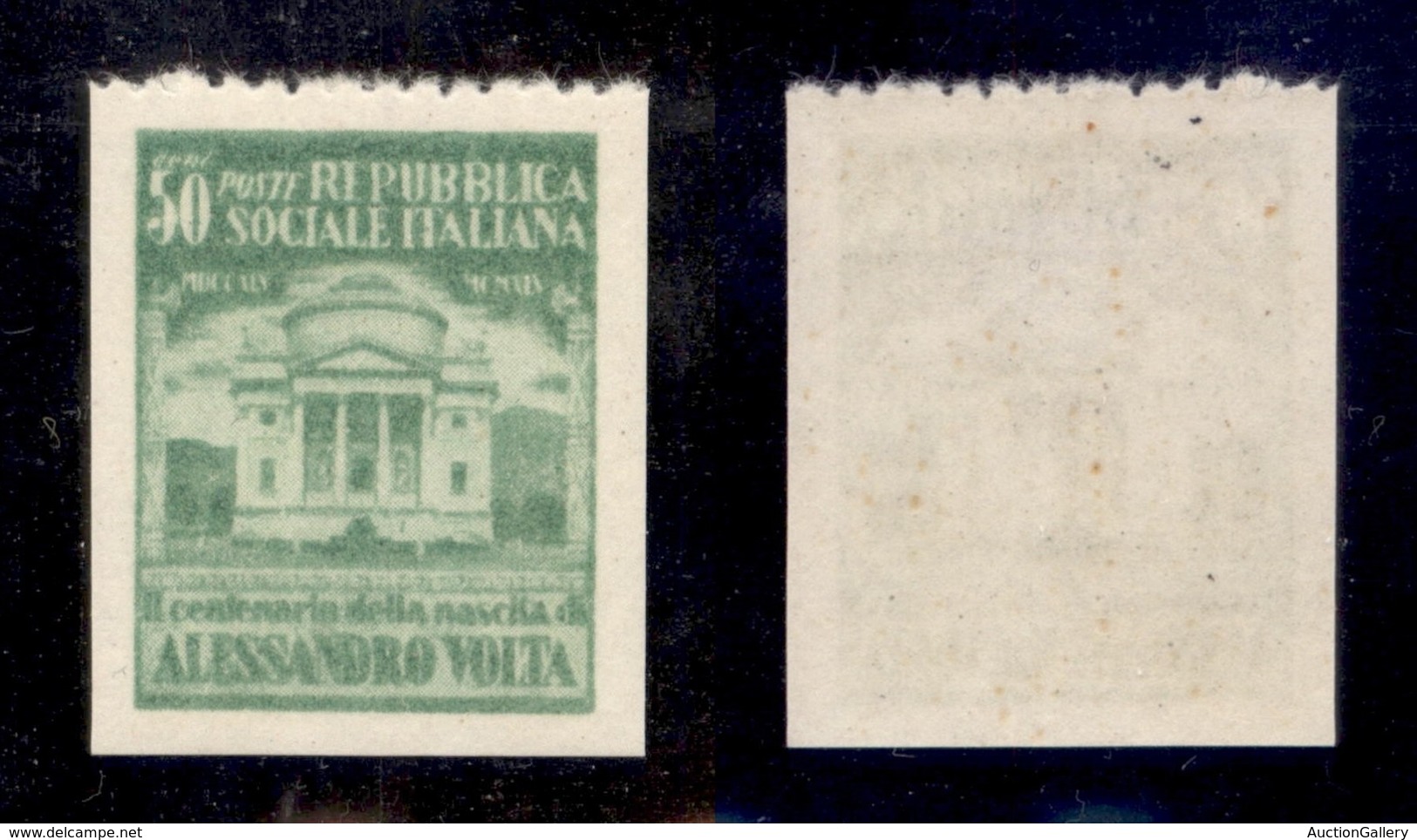 REPUBBLICA SOCIALE - SAGGI - 1945 - Saggi - Volta - 50 Cent (Unificato 513A) - Carta Bianca - Dentellatura Orizzontale D - Other & Unclassified