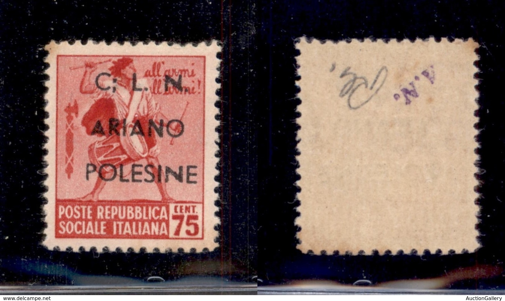 CLN - LOCALI - ARIANO POLESINE - 1945 - 75 Cent (Errani 35l) Con ; Dopo C - Gomma Integra - Other & Unclassified