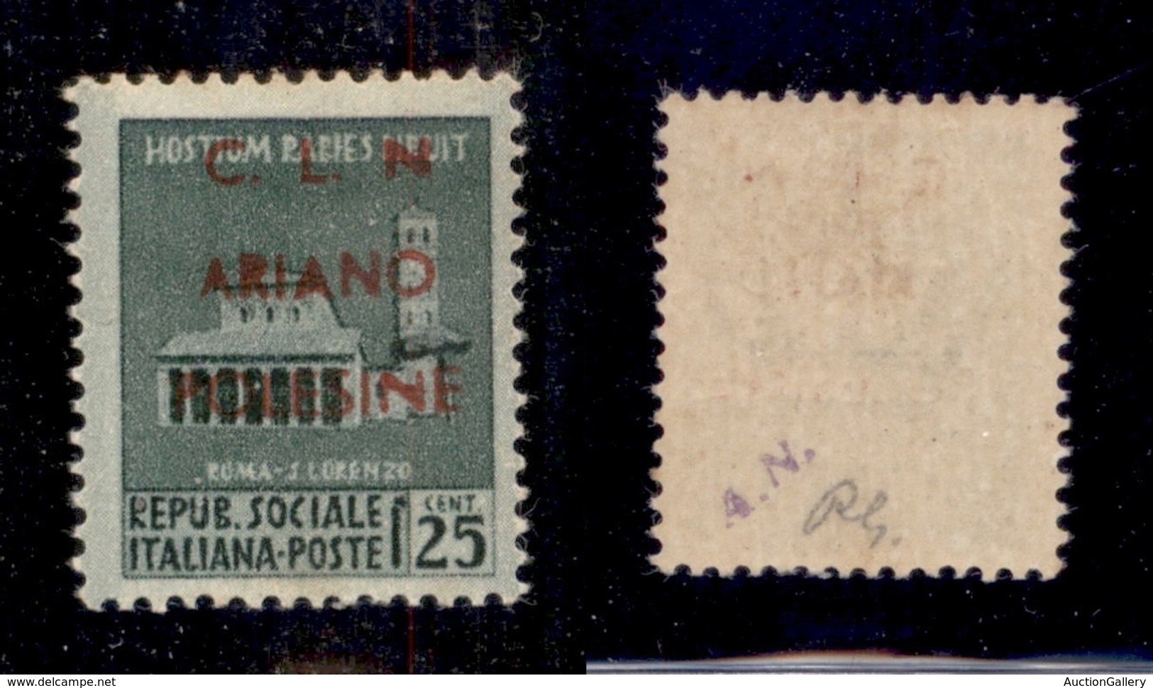 CLN - LOCALI - ARIANO POLESINE - 1945 - 25 Cent (Errani 32A Varietà) Senza Punto Dopo N - Gomma Integra - Non Catalogato - Sonstige & Ohne Zuordnung