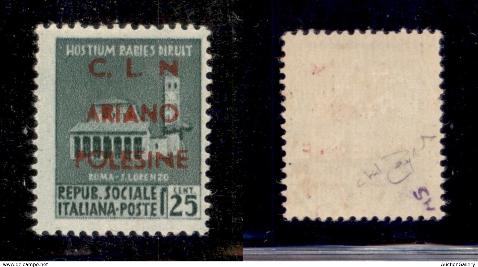 CLN - LOCALI - ARIANO POLESINE - 1945 - 25 Cent (Errani 32A Varietà) - Gomma Originale Senza Punto Dopo N - Non Cataloga - Altri & Non Classificati