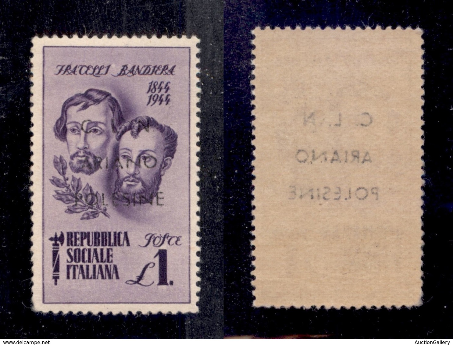 CLN - LOCALI - ARIANO POLESINE - 1945 - 1 Lira Bandiera (Errani 45aa Varietà) Con Decalco - Soprastampa Evanescente + N  - Sonstige & Ohne Zuordnung