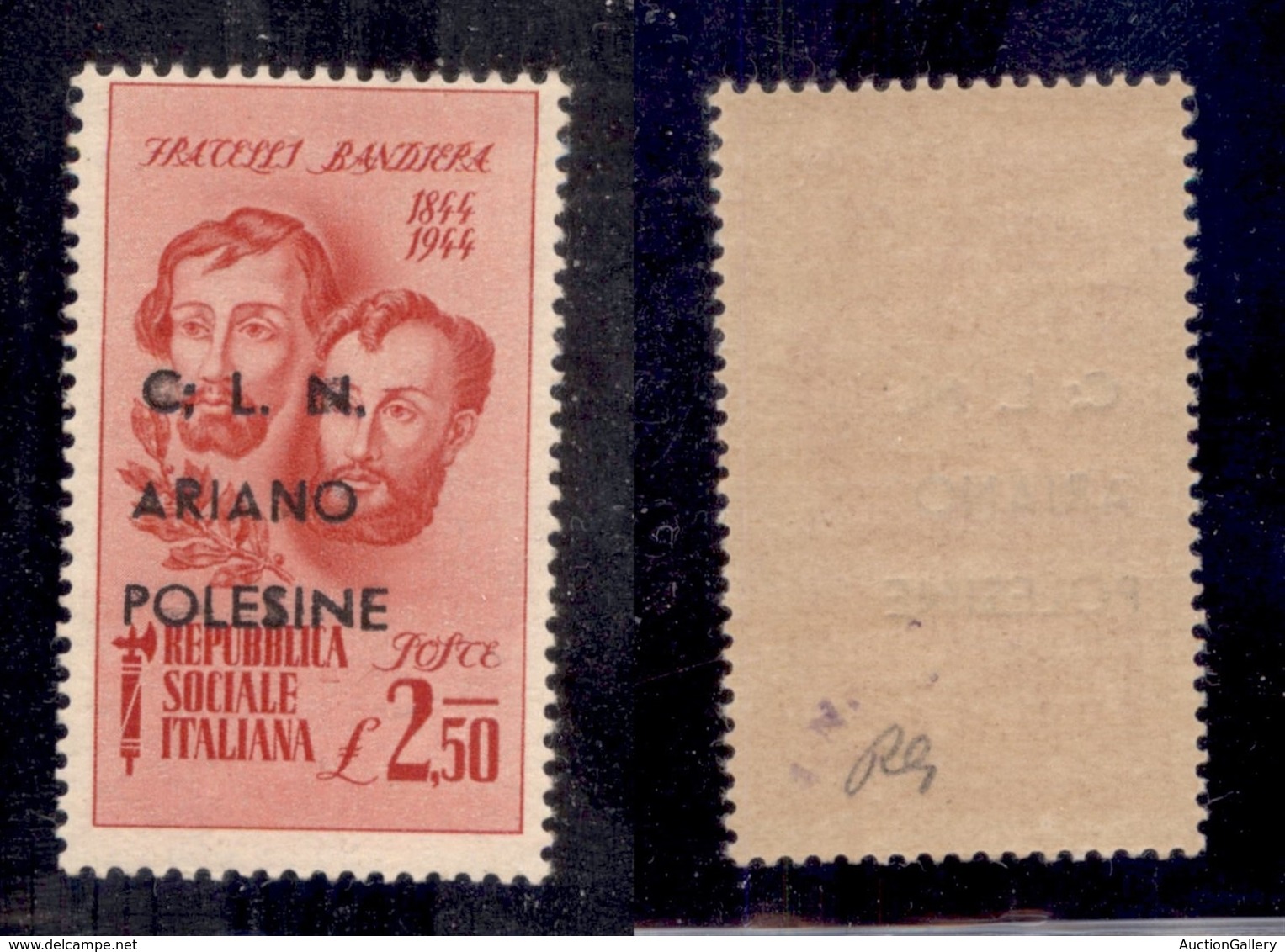 CLN - LOCALI - ARIANO POLESINE - 1945 - 2,50 Lire Bandiera (Errani 46l) Con ; Dopo C - Gomma Integra - Altri & Non Classificati