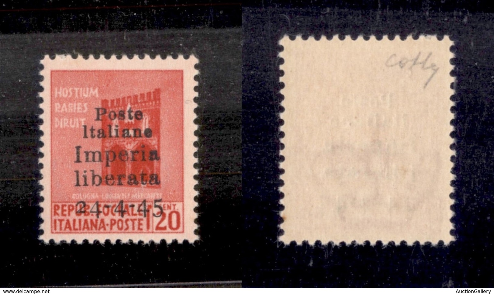 CLN - LOCALI - IMPERIA - 1945 - Non Emesso - 20 Cent (22) - Gomma Integra - Cert. Colla (1.750) - Altri & Non Classificati