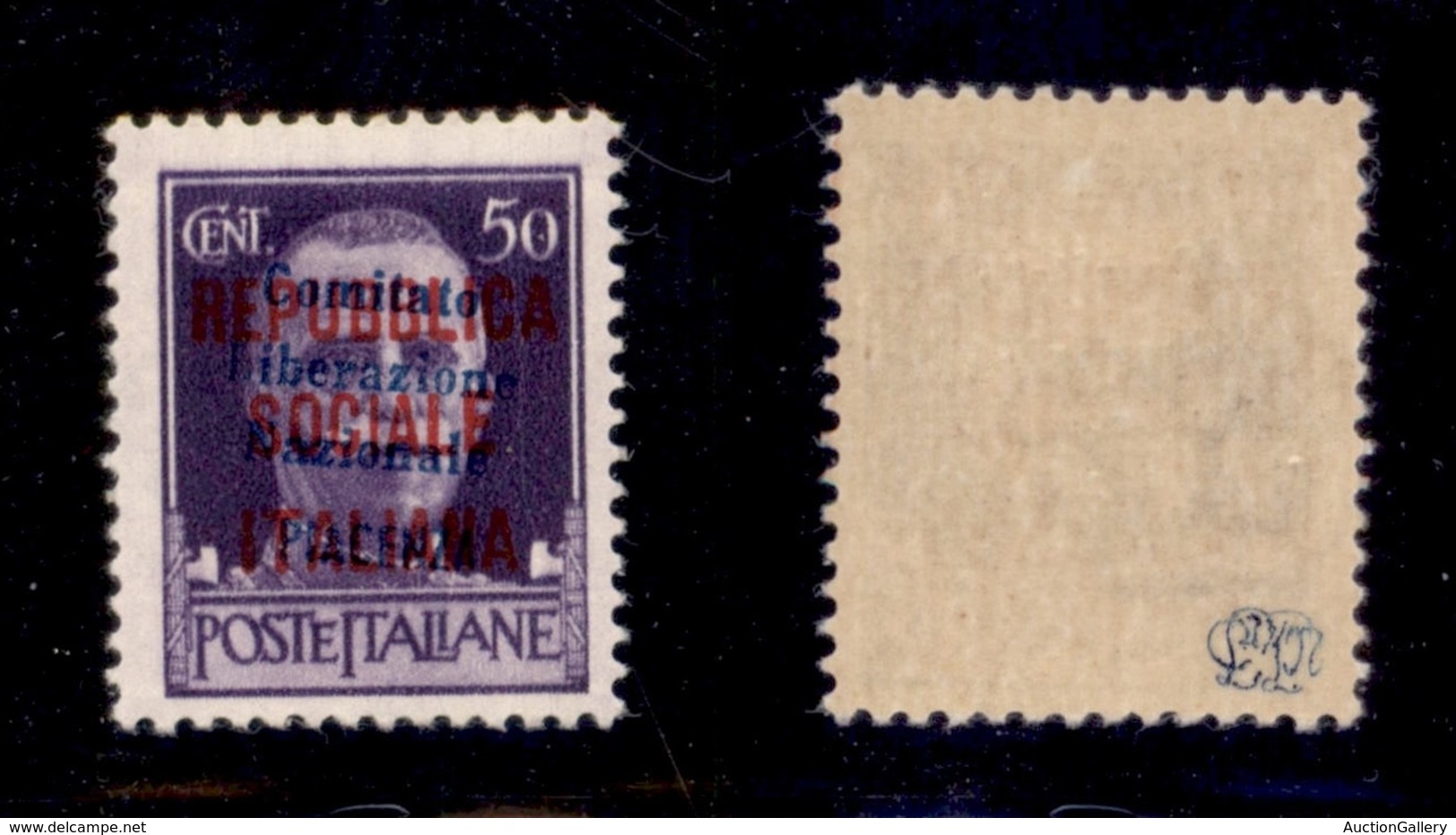 CLN - LOCALI - PIACENZA - 1945 - 50 Cent (Errani 75 Varietà) - Soprastampa Obliqua - Gomma Integra - Cert. AG - Autres & Non Classés