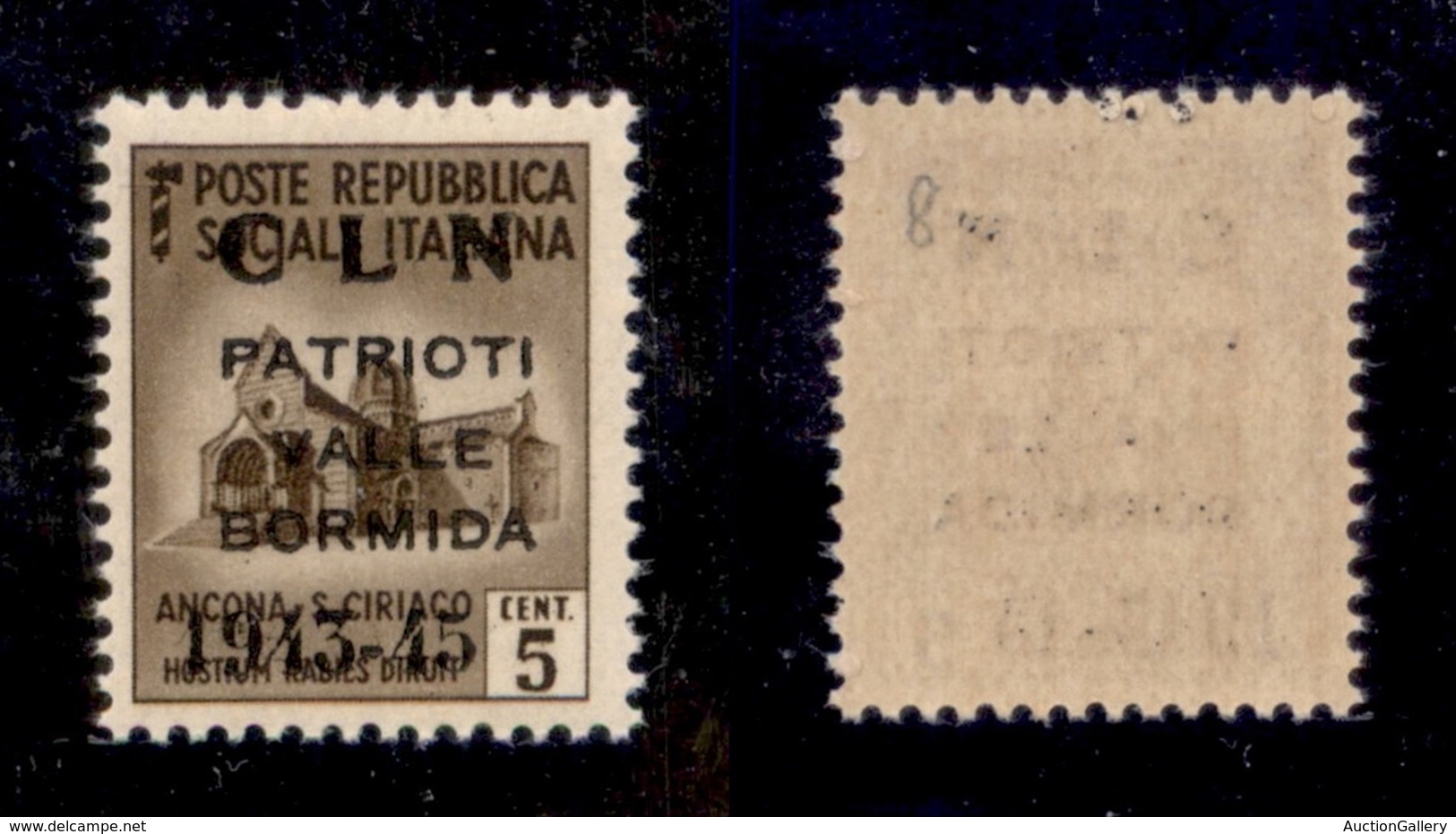 CLN - LOCALI - VALLE BORMIDA - 1945 - Soprastampa Modificata - 5 Cent (1A) - Gomma Integra - Cert. AG (4.500) - Other & Unclassified