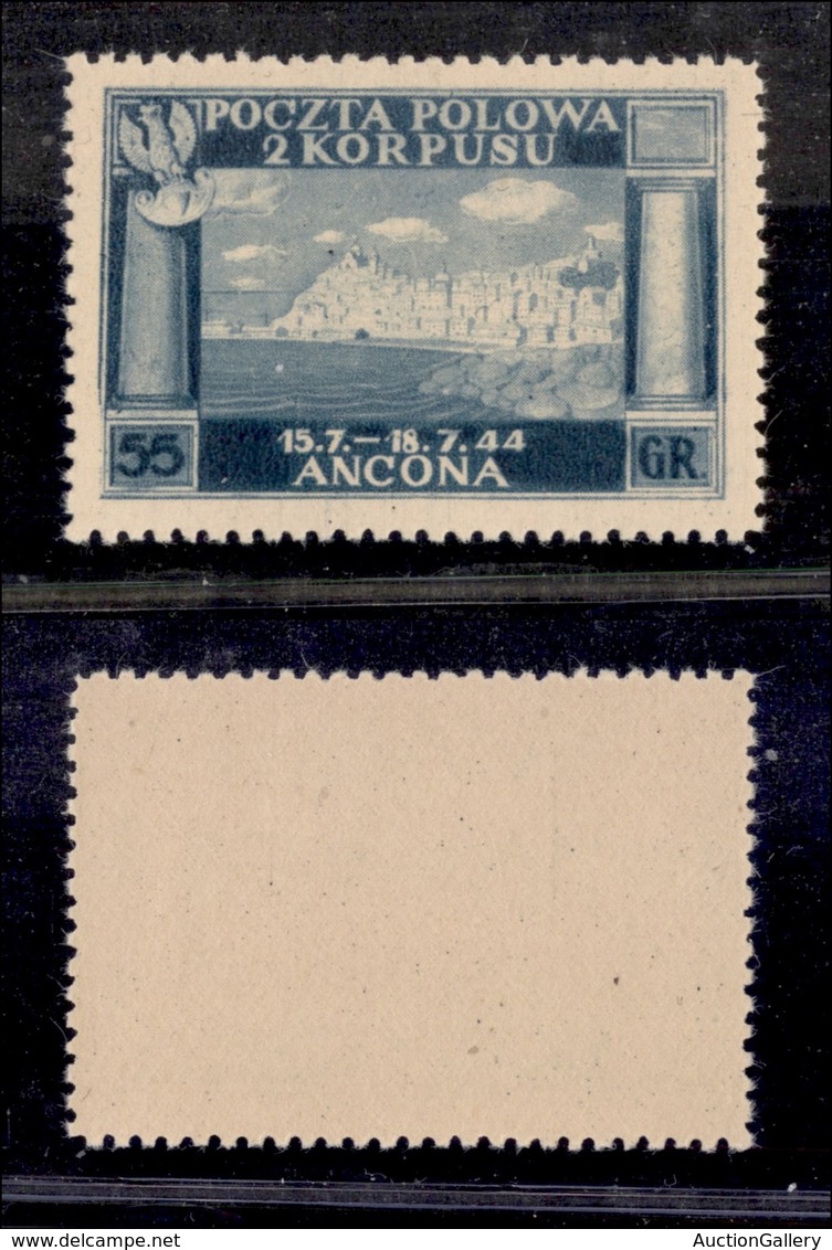 CLN - LOCALI - CORPO POLACCO - 1946 - 55 Groszy (6A) - Gomma Integra - Ottimamente Centrato - Cert. AG - Autres & Non Classés