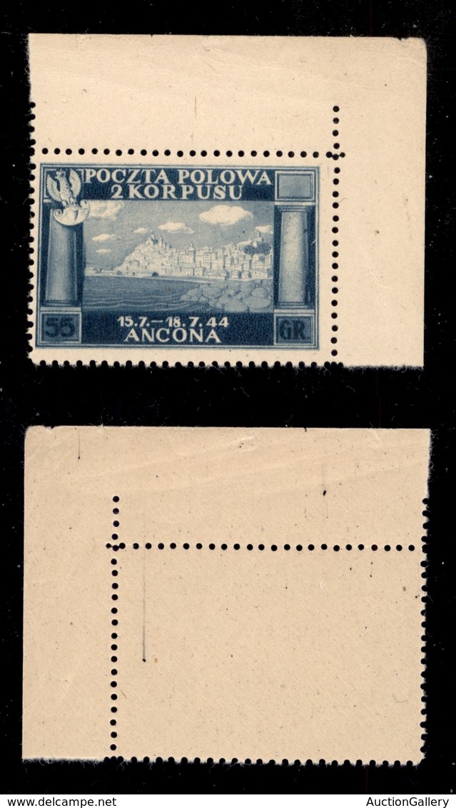 CLN - LOCALI - CORPO POLACCO - 1946 - 55 Groszy (6A) Carta Giallastra - Angolo Di Foglio - Gomma Integra - Other & Unclassified
